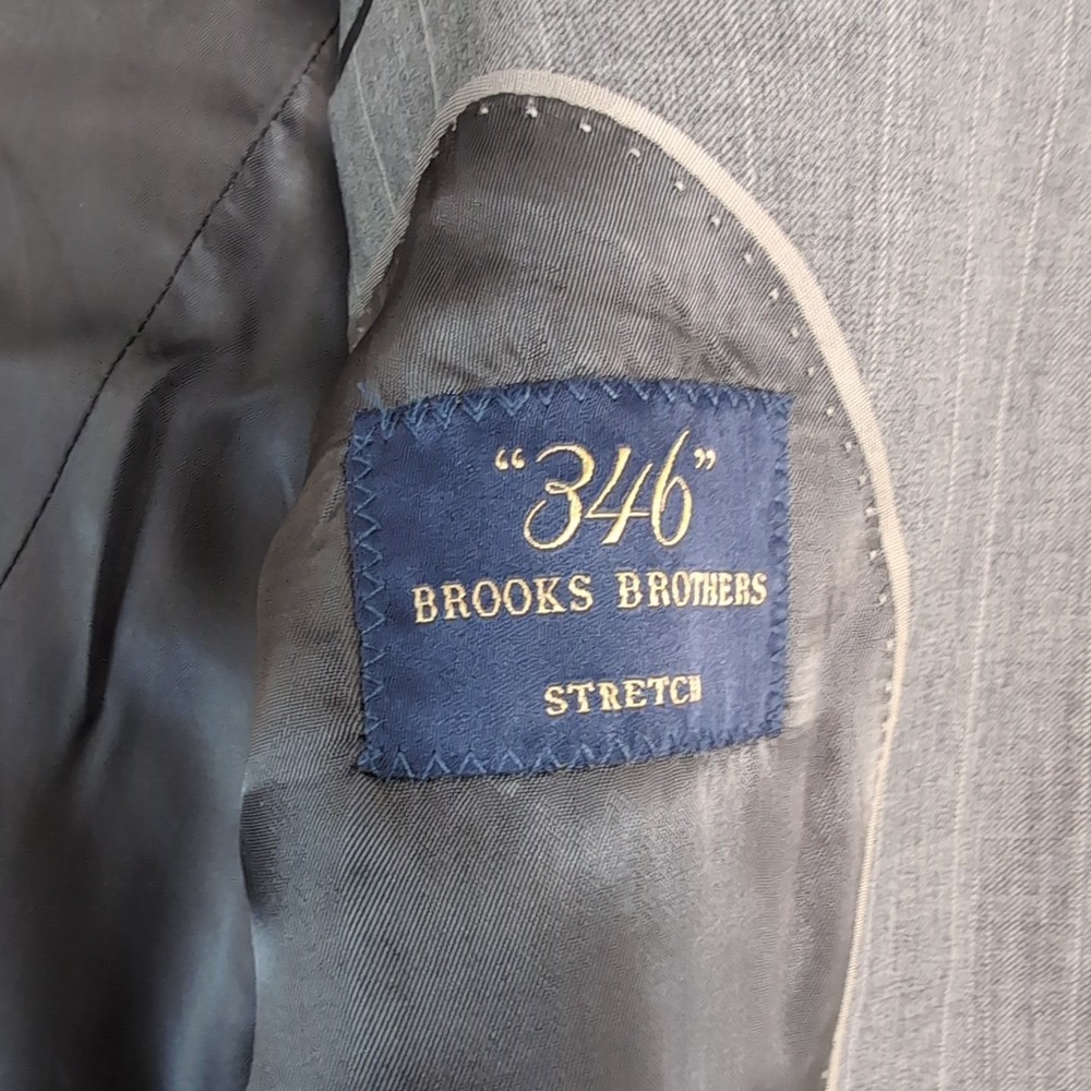 Brooks Brothers 40L 346 Stretch Sport Coat Gray‎ Wool Blend Two Button Vented - Picture 9 of 11